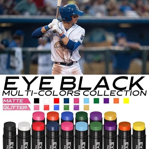 CCbeauty 12 Pack Eye Black Stick for Baseball Football Softball Lacrosse, Anti-Glare Eyeblack, Waterproof, Last All Game, Smooth Application, High Pigmented Color, 10 Multicolors thumbnail 2
