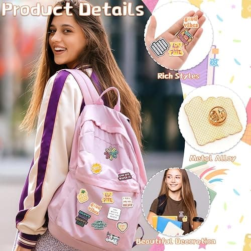 SANNIX 60Pcs Motivational Enamel Pins, Inspirational Lapel Pins Brooches | for Backpack Hats Jewelry Accessories, Inspirational Gifts for Men Women thumbnail 4