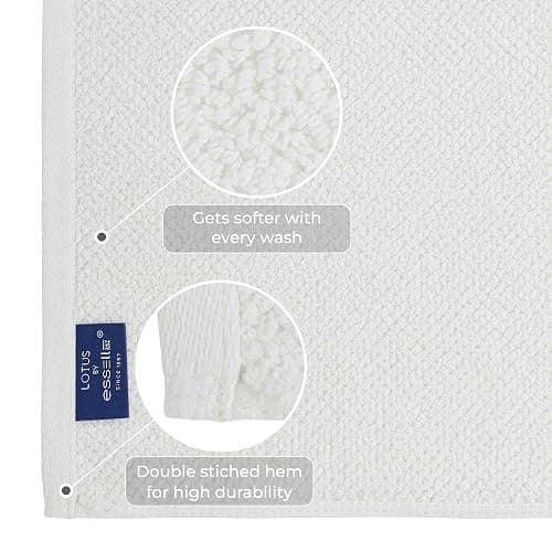 6-Piece Towel Set, 680 GSM, 2 Bath Towels, 2 Hand Towels, 2 Wash Cloths,100% Cotton Premium Quality, Ultra Soft, Super Absorbent Popcorn Textured Weaved for Spa, Hotels & Bathroom-Ivory/Cream thumbnail 5
