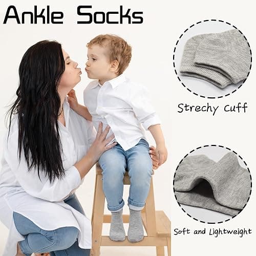 Toddler Socks, 16 Pairs Low Cut No Show Ankle Set for Boys Girls Kids (1-14 Years Old) thumbnail 3