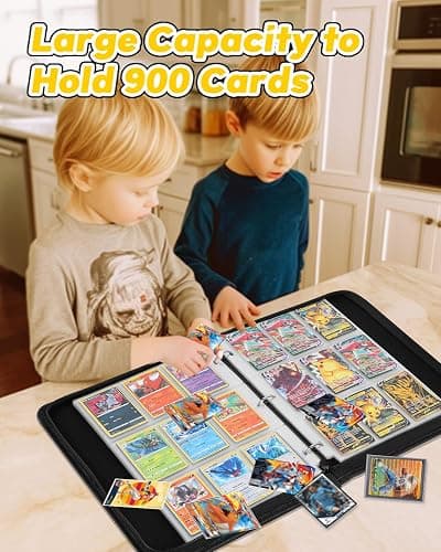 Lotadilo for 9 Pocket Card Binder Large Capacity for 900 Cards - Trading Card Collection Album Folder Double Sided Pocket with Zipper Anime Design for Men Boys Teens for Sports Cards Game Cards thumbnail 5