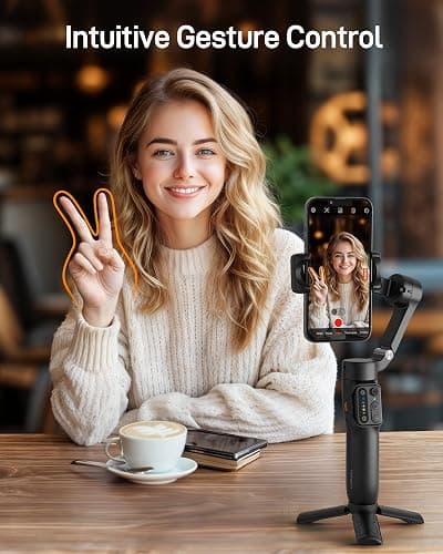 hohem iSteady X3 SE Gimbal Stabilizer for iPhone, Phone Stabilizer with Detachable Remote Control, Portable Foldable 3-Axis Phone Gimbal for Android & iPhone 16 15 Pro Max, Ideal for Travel Vlogging thumbnail 4