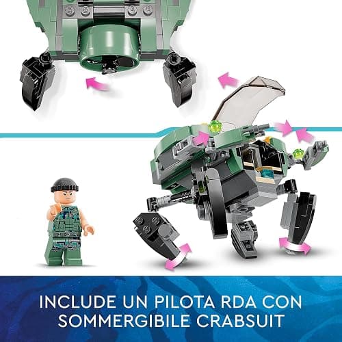 LEGO Avatar Tulkun Payakan e Crabsuit, Sottomarino e Animale Giocattolo di Pandora Simile alla Balena dal Film La Via dell'Acqua, Giochi d'Avventura per Bambini e Bambine da 10 Anni, Idea Regalo 75579 thumbnail 5