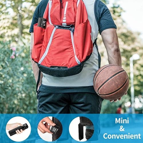 Pumteck Electric Ball Pump, Smart Air Pump Portable Fast Ball Inflation with Precise Pressure Gauge and Digital LCD Display for Football Basketball Volleyball Football (2 Pin and 1 Spout) thumbnail 4