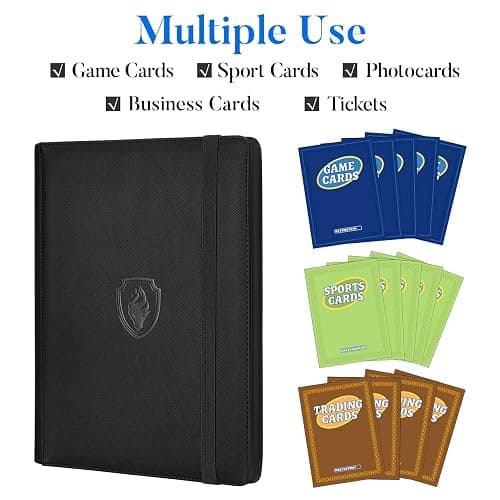 Premium 9 Pocket Card Binder for 540 Cards, Fabmaker PU Cover Trading Card Binder, Sturdy Card Collection Album, Sleek Card Holder Folders for YuGiOh, MTG, TCG, Game Cards & Sports Cards, Pink thumbnail 7