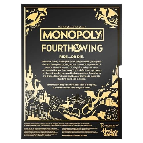 Monopoly Fourth Wing Edition Board Game for Adults | Officially Licensed Game Inspired by the Empyrean Series, Book 1 | 2-6 Players | Ages 17+ thumbnail 3