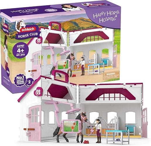 Schleich HORSE CLUB - 64PC Happy Horse Hospital with Figurines - Kids 5+ | 42788 - Image 1