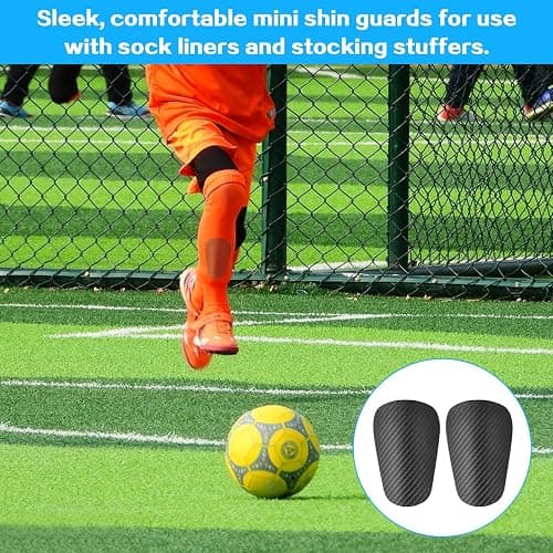 1 Pair Mini Shin Guards Soccer, Lightweight Small Shin Pads, for Youth & Adults, Mini Shinguards for Indoor Outdoor Football Soccer Training Protective Equipment (Black) thumbnail 5