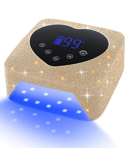 UV Light for Nails, 72W Cordless UV Nail Lamp for Gel Nails, Rechargeable Gold Diamond LED Dryer with 5 Timer Setting,Touch Control & Auto Sensor, Fast Light Curing Lamp for Salon & Home - Image 1