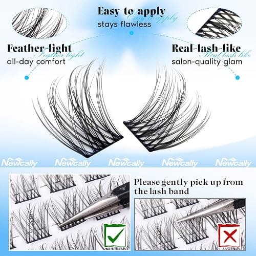 Natural Lash Clusters Eyelash Extensions C-curly Short Individual Lashes 10-14mm Wispy DIY Lash Extension Eyelash Clusters by Newcally thumbnail 3