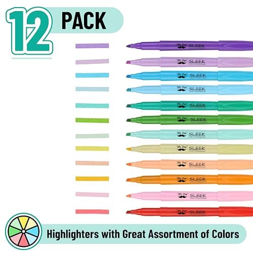 Mr. Pen- Highlighters, 12 Pack, Assorted Colors, Chisel Tip, Quick-Dry | Smear-Resistant, Odorless Highlighters for School, Office & Journaling thumbnail 2