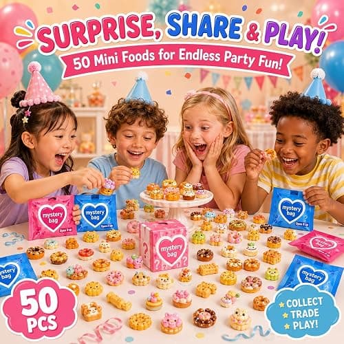 50PCS Mini Resin Food Blind Bags Mystery Bags Set, Mini Food Toys Variety Pack, Tiny Figures Bulk Surprise Toys, Dollhouse Mini Food Charms for Kids Party Favors, Classroom Prizes & DIY Crafts thumbnail 3