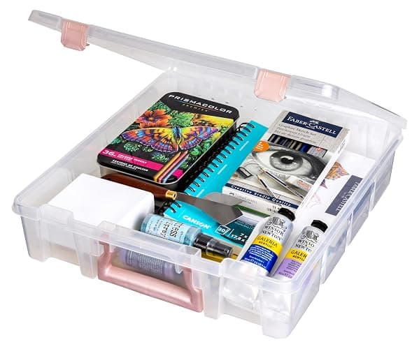 ArtBin 6955RL Super Satchel Compartment Box Clear Craft Organizer Storage Case - Rose Gold, Pack of 1 thumbnail 3
