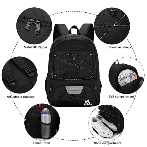 Hsmihair Soccer Bag-Soccer Backpack&Backpack for & Football Volleyball & Basketball,with Ball Compartment and Separate Cleat thumbnail 5