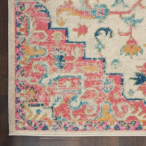 Nourison Home Passion Ivory/Pink 3'9" x 5'9" Area Rug, Boho, Moroccan, Bed Room, Living Room, Dining Room, Kitchen, Easy Cleaning, Non Shedding, (4' x 6') thumbnail 4