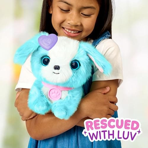 SCRUFFALUVS Blue Surprise Pet, Mystery Plush Toys, Stuffed Animals, Wash to Reveal 1 of 3 Rescue Pets: Puppy, Bunny, or Kitty - Includes 8.7" Deluxe Pet Carrier - Styles May Vary thumbnail 2