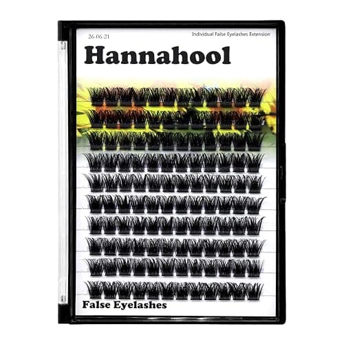 Hannahool Large Pack Wide Stem Cluster Eyelashes D Curl 10-20mm Available Handmade D Curl Wide Stem Individual False Eyelashes 5D Volume DIY Eye Lashes Extensions Beauty Tools (12mm) thumbnail 3