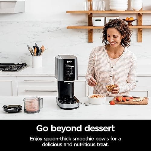 Ninja NC301 CREAMi Ice Cream Maker, for Gelato, Mix-ins, Milkshakes, Sorbet, Smoothie Bowls & More, 7 One-Touch Programs, with (2) Pint Containers & Lids, Compact Size, Perfect for Kids, Silver thumbnail 12