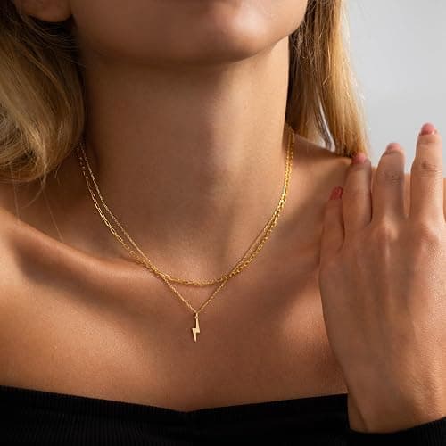 LLWOM Gold Necklace for Women-14k Gold Plated Infinity Necklace Star Of David Necklace Evil Eye Cross Pendants Heart Dainty Gold Necklace For Women thumbnail 3