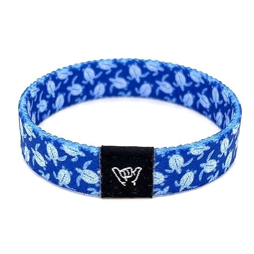 Hang Loose Bands - Coastal Surfer Beach Bracelet for Men, Women & Teens - Comfy Summer - Boho Reversible Wristband - Friendship Bracelets - Sea Turtle - Small: 6.5" (most common fitting size) - Image 1