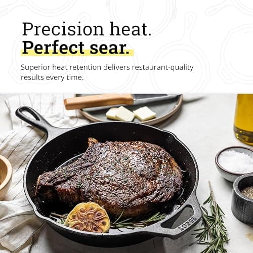 Lodge Seasoned Cast Iron Skillet - PFAS-Free, Non-Toxic Cookware - Use with an Oven, Stove, Grill, or Campfire - Naturally Non-Stick & Oven Safe - 10.25 Inches thumbnail 6