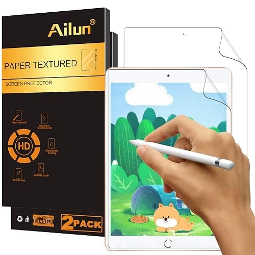 Ailun Paper Textured Screen Protector for iPad 9/8/7 (10.2-Inch, 2021&2020&2019) Draw Like on Papertouch Anti Glare Case Friendly [2Pack] - Image 1
