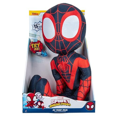 Marvel Spidey and his Amazing Friends My Friend Miles Talking Plush - 16-Inch Miles Morales with Sounds - Toys Featuring Your Friendly Neighborhood Spideys thumbnail 3