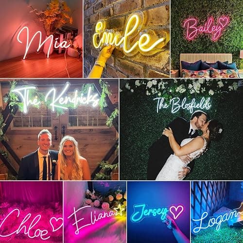 NEONIP Custom Neon Signs for Wall Decor - Personalized LED Light up Sign for Room, Wedding, Birthday, Party, Christmas, Bar, Business, Boys, Girls Gifts (Optional 10" to 60") - 10 Colors - 1 Line thumbnail 3