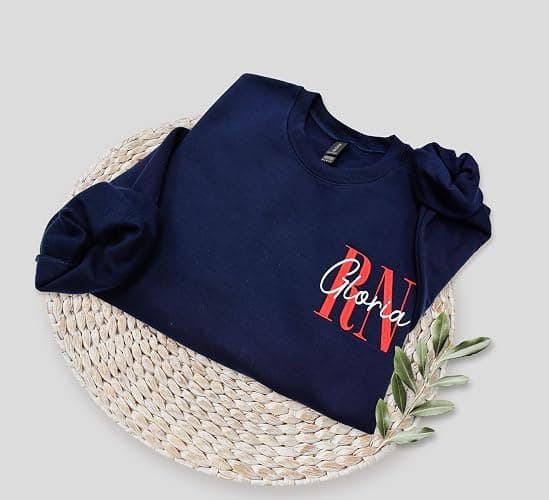 RN LN LPN Nurse Sweatshirt Licensed Nurse Registered Nurse Licensed Practical Nurse Hoodie Custom Add Your Name Long Sleeve. thumbnail 7