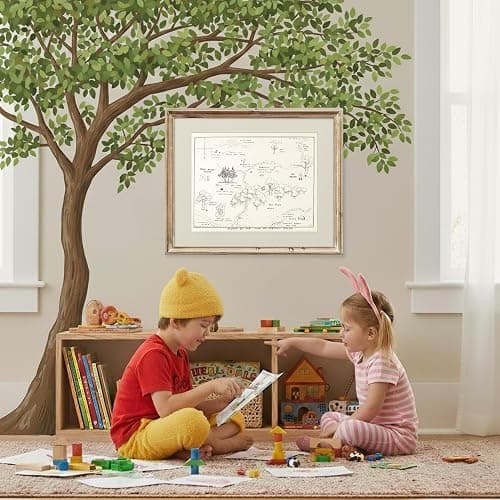Winnie The Pooh Hundred Acre Wood Map - 11x14 Art Print (Unframed) | Neutral Nursery Decor | Kids Bedroom Wall Decor | A. A. Milne | Boys Room or Girls Room Artwork | Vintage Original Drawing thumbnail 2