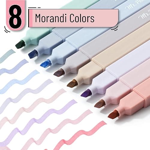 Mr. Pen- Aesthetic Highlighters No Bleed, 8 Pack, Morandi Colors, Chisel Tip, Cute Highlighters Assorted Colors for Journaling, Highlighting, Underlining, Fast Dry, Back to School Supplies thumbnail 2