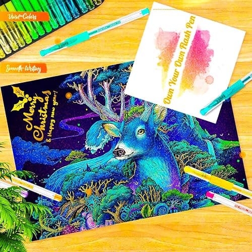 Soucolor Glitter Gel Pens for Adult Coloring Books, Christmas|Birthday Gifts, School Art Supplies,120 Pack-60 Glitter Pens, 60 Refills and Travel Case, 40% More Ink Markers Set for Drawing Journaling thumbnail 5