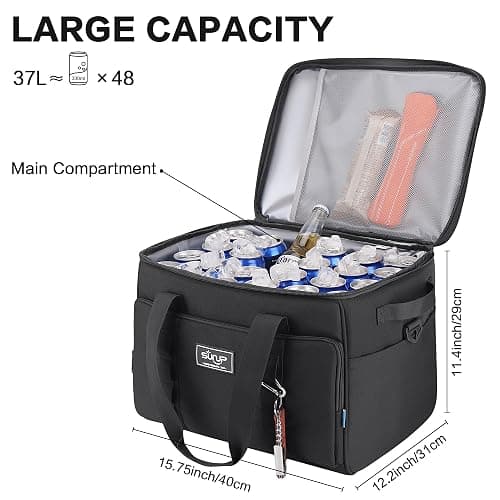 SUNUP 48 Cans Soft Sided Insulated Cooler Bag, Collapsible Large Lightweight Ice Chest, Portable Leak-Proof Cooler for Travel, Camping, Beach, Grocery thumbnail 2