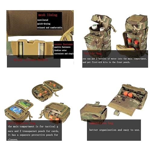 YAKEDA Tactical Battle Belt Duty Belt Law Enforcement Utility Belt Police Belt Set 5 PCS thumbnail 4