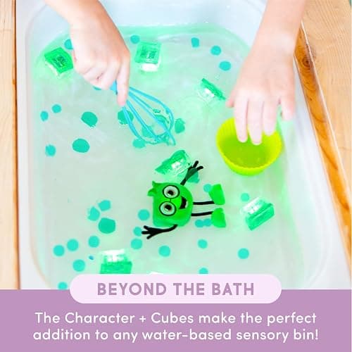 New Glo Pals Pippa Water-Activated Bath Toy with 6 Reusable Light-Up Cubes for Sensory Play thumbnail 6