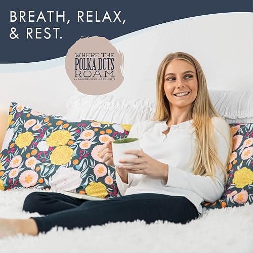 Where The Polka Dots Roam WTPDR Dark Floral Sheets King Size, Super Soft Wrinkle Resistant Bedding Set for Boho Room Décor, Premium Floral Printed King Bed Sheets for Girls, Teens and Master Bedrooms thumbnail 8