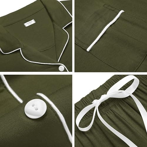 SWOMOG Womens Pajamas Set Button Down Soft Short Sleeve Sleepwear Loungewear 2 Pcs Pjs Shorts Set XS-XXL thumbnail 5