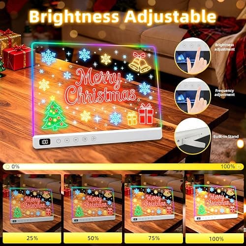 Lumiboard Led Drawing Board with 13 Light Effects, 16" Rechargeable Glow Doodle LED Note Board with Colors, Neon Light Up Drawing Tablet Gifts for Kids for Easter Birthday Christmas Gift Ideas thumbnail 6
