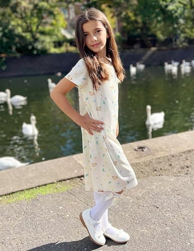 Arshiner Girls Nightgowns Summer Soft Cute Cartoon Print Pajama Sleep Dress for Kids 4-12 Years thumbnail 6