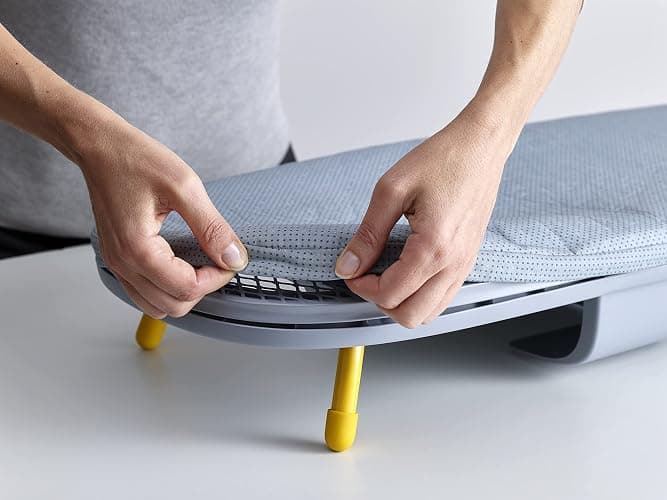 Joseph Joseph Pocket Folding Tabletop Ironing Board with Iron Holder and wall mount, Compact Space-Saving , Grey/Yellow thumbnail 10