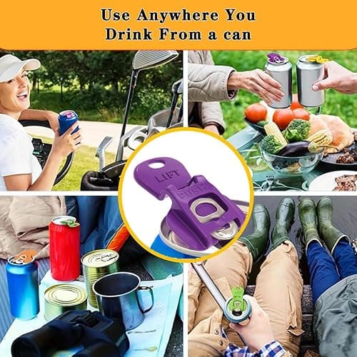 6PCS Colorful Can Tab Openers & Leak-Proof Drink Covers – One-Hand Soda Can Opener and Reusable Protector Caps for Coke, Beer, Soda, and Aluminum Cans thumbnail 3