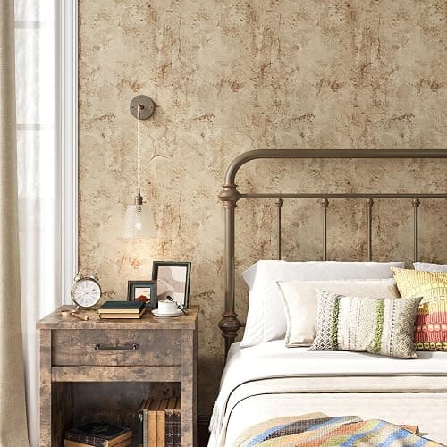 VEELIKE Aged Tan Concrete Wallpaper Peel and Stick Textured Distressed Concrete Look Wallpaper for Bedroom Living Room 15.7''x118'' Removable Waterproof Stone Contact Paper for Accent Wall Countertops thumbnail 4