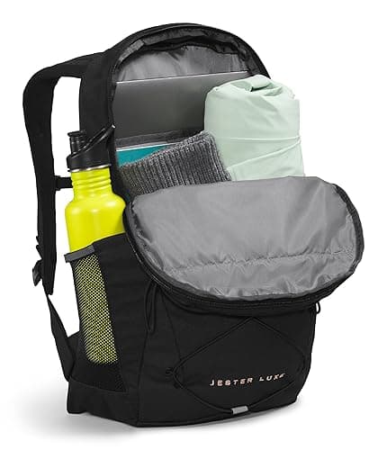 THE NORTH FACE Women's Jester Luxe Everyday Laptop Backpack, TNF Black/Burnt Coral Metallic, One Size thumbnail 6