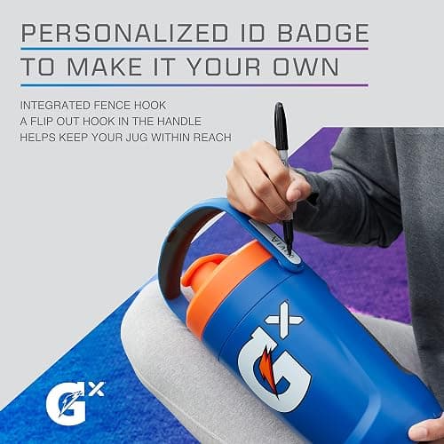 Gatorade Gx Performance Jug, 64oz, Leakproof, Non Slip Grip, Great for Athletes, Navy thumbnail 7
