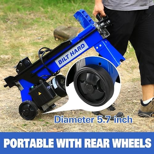 BILT HARD Log Splitter 6.5 Ton, Wood Splitter Electric Powered 15Amp, with Hydraulic Ram, Electric Firewood Splitting Machine, Horizontal thumbnail 6