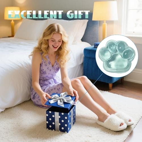 Chicooan Large Cat Paw Taba Squishy Squeeze Toys 5-inch Green Cute Fufu Squishy Sensory Stress Relief Fidget Toys for Party Favors Sensory Anxiety Toys for Adults (Transparent Green) thumbnail 5