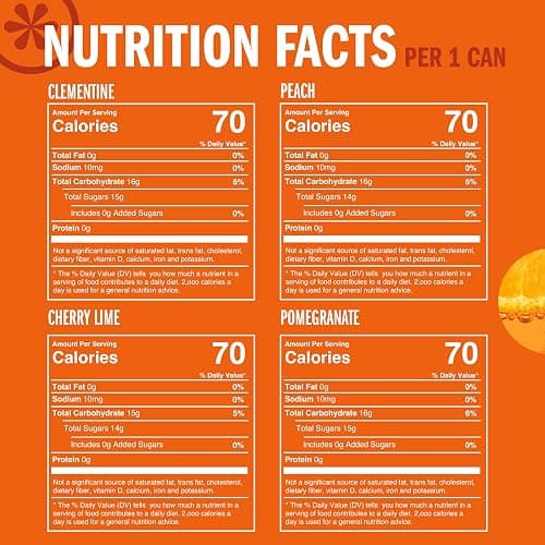IZZE Sparkling Juice Beverage Blend, Sunset Variety Pack, Clementine, Peach, Cherry Lime, Pomegranate, No Sugar Added, 8.4 Fl Oz (Pack of 24) thumbnail 2