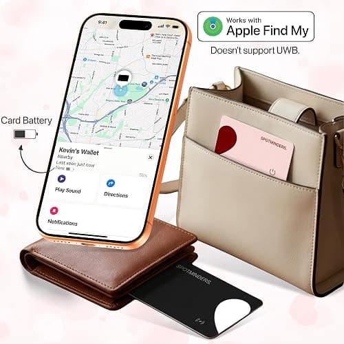 Spotminders Travel Bundle for Couples 2-Pack Wallet Tracking Cards & Wireless Charger for Tracking Card, iPhone, AirPods 15W QI Compatible thumbnail 3