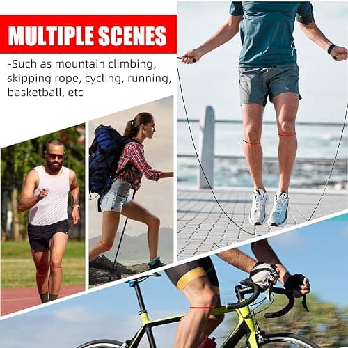 Foilswirl Silicone Patella Knee Band for Basketball Patella Tendon Support Knee Pain Running Tendon Brace Support Strap(2,Red,M) thumbnail 6