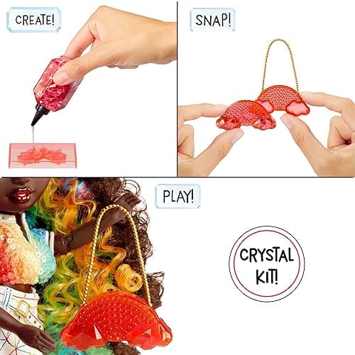 Rainbow High Creative Crystals Iris - Rainbow 11” Fashion Doll with Crystal Accessory Make It Kit, Ring for You, DIY, Crafts, Resin Play, Kids Gift 8+ thumbnail 4